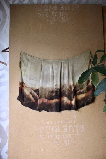 Small - Ominous Day Landscape Tapestry - Wrap skirt - MAde from Orange peel silk