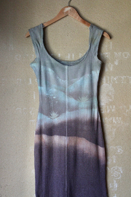 Medium/Large - Misty Soothe Maxi Dress - Made from Dead stock Lightweight Textured Thermal Cotton