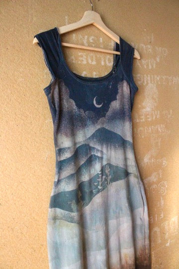 Small/Medium - Midnight on the Mountain- Maxi Basket Dress