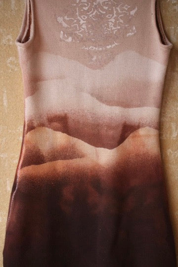 Small Mini Dress - Mauve Serenity Landscape mini Dress - OOAK - Soft 100% french terry -light-medium weight- THIS IS A SUPER MINI DRESS ( oversized top ) ahahha