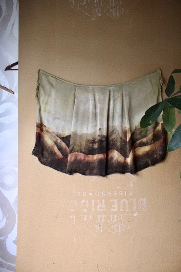 Small - Ominous Day Landscape Tapestry - Wrap skirt - MAde from Orange peel silk