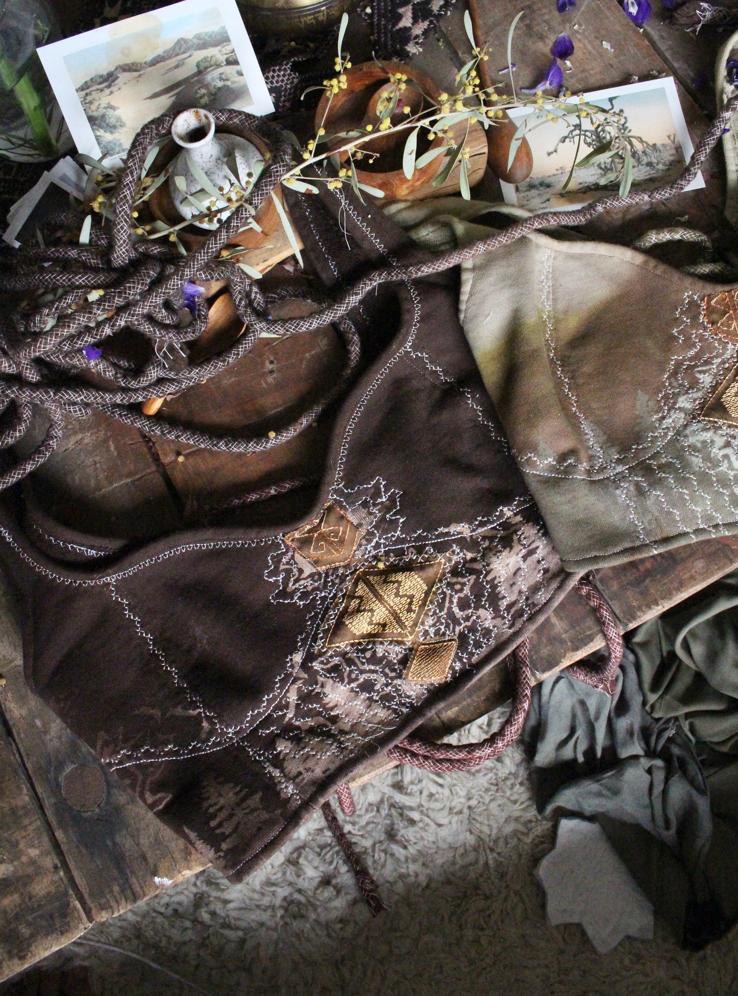 MTO - The Rug Spell Corset Top -XS-XL - Place in notes your size :) Read caption- Dark Umber brown or Emerald/Olive green