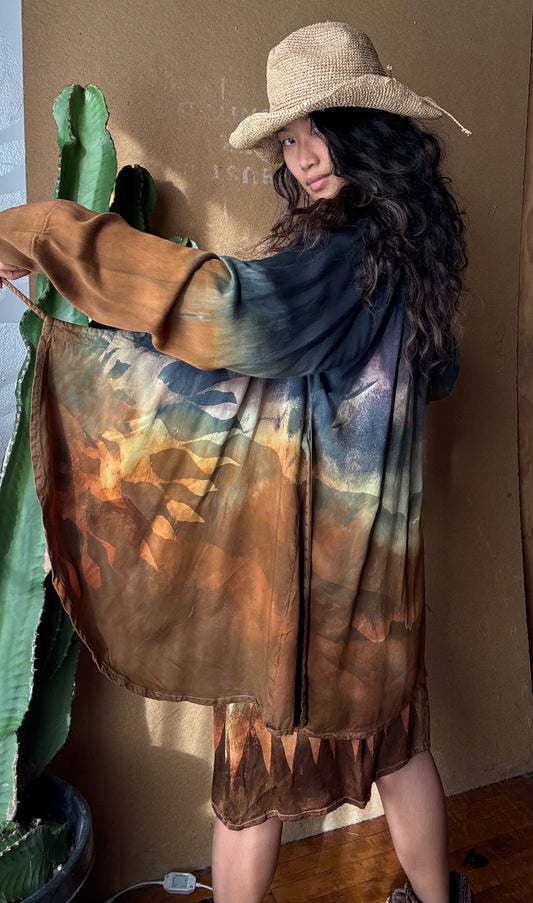 S/M - Grand Risings Wrap Top - Lotus agricultural waste silk- vegan silk - Milky soft- fluid - medium weight