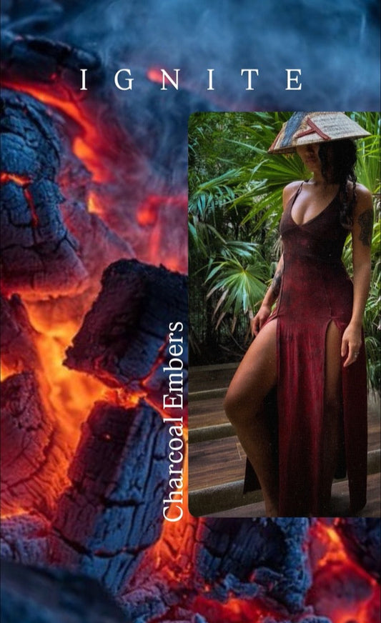 Charcoal Embers Slit Dress- Darkoski x Zhinh Collaboration Dress