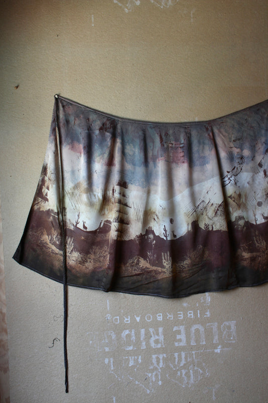 S/M - OXIDATE DESERT- Organic Lotus Agricultural Waste fabric - Wrap skirt 1