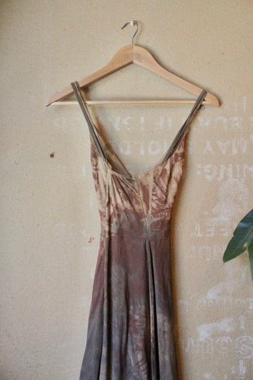 Large- OXIDATE Slit Dress 5- Made from Bamboo/Cotton/Spandex - Short length (dress for 5.5ft and shorter ) Hand painted - hand dyed & heat set