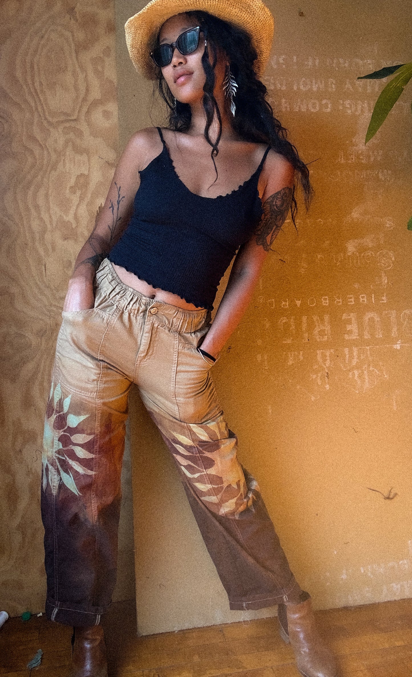 NEW! Small - Solar Pants - 100% cotton - upcycled - regenera-Zhinh OOAK