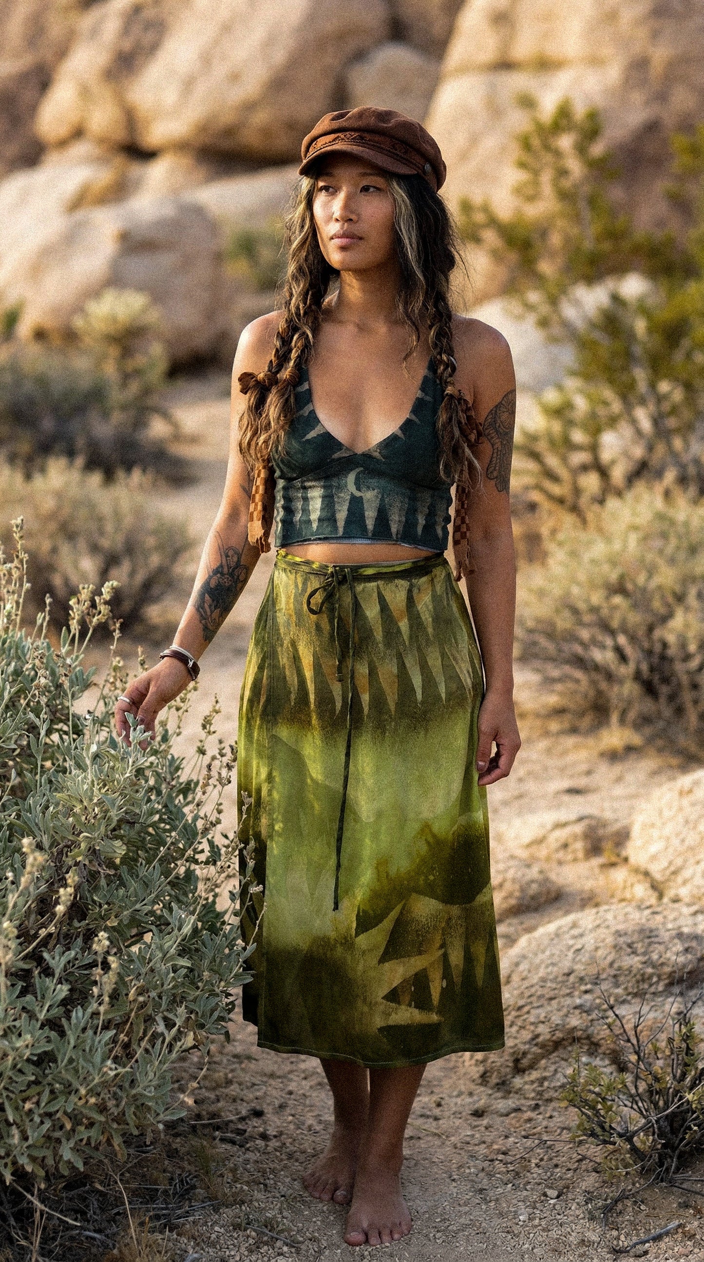 XS & Small - Moon Mountainous Bustier tank top - 96%cotton 4% Spndx
