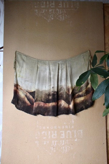 Small - Ominous Day Landscape Tapestry - Wrap skirt - MAde from Orange peel silk