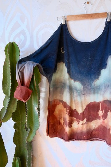 Medium - Canyon Sun Set Hike - Slouchy Long Sleeve Top - 100% Organic Cotton - BUttery Soft