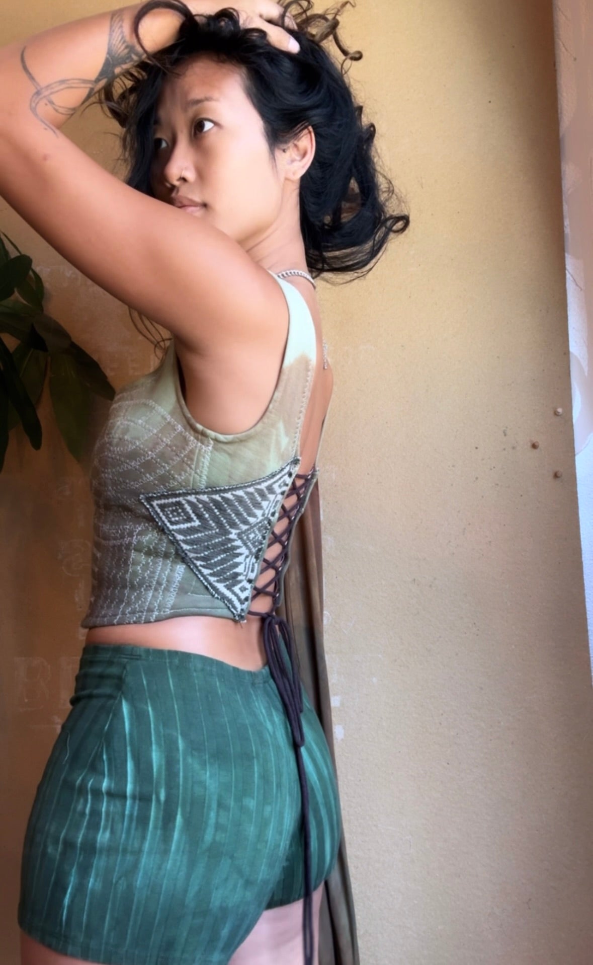 Small/Medium - Moss Agate Continuum Corset Top