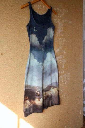 Small- New Day Delight Tank Dress- 100% Organic French terry Cotton - Deadstock Fabric - Regenera-zhinh
