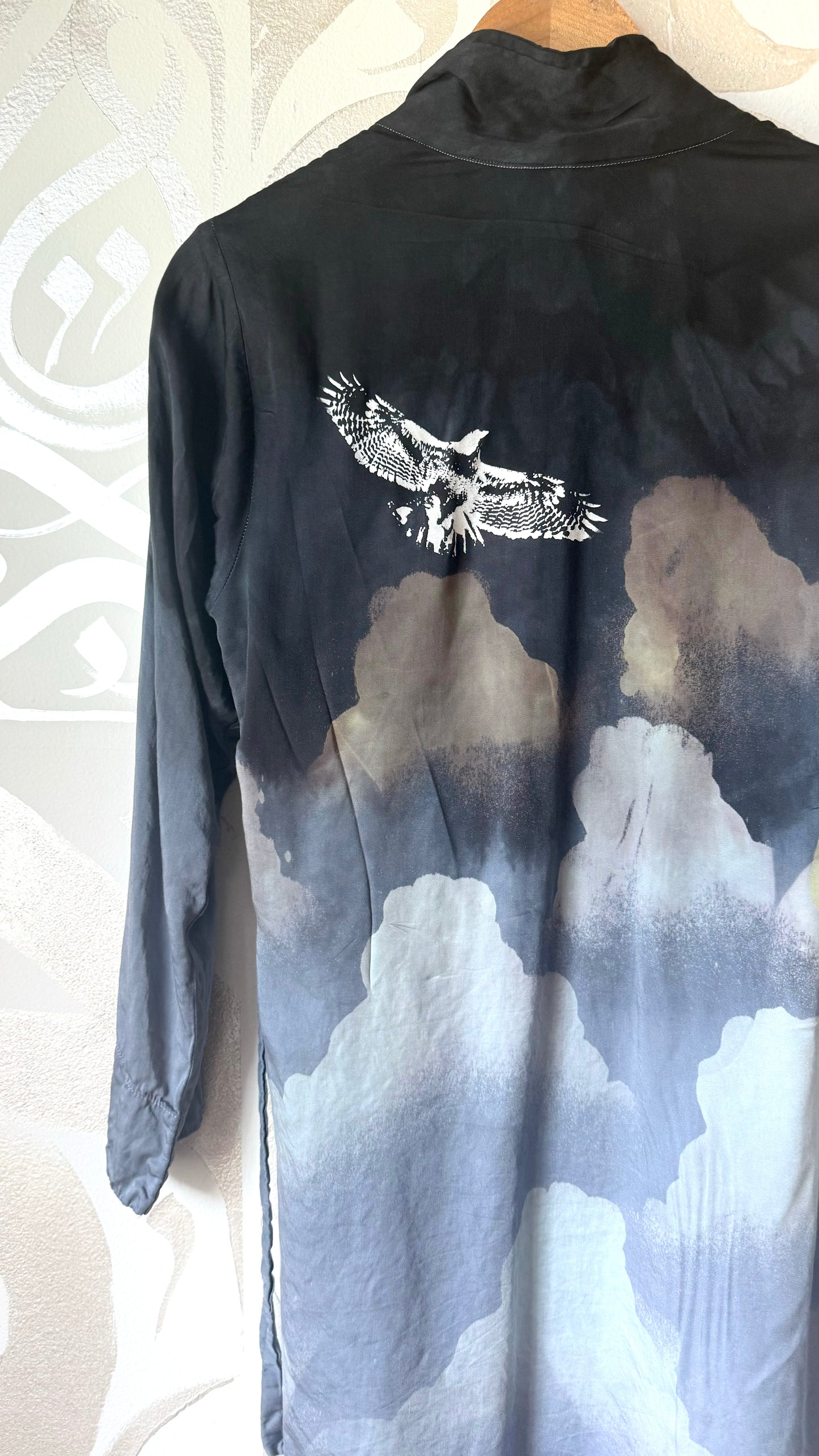 S/M Organic -Organic Lotus agricultural waste Midnight Cloudy Skies - Hawk is optional :)
