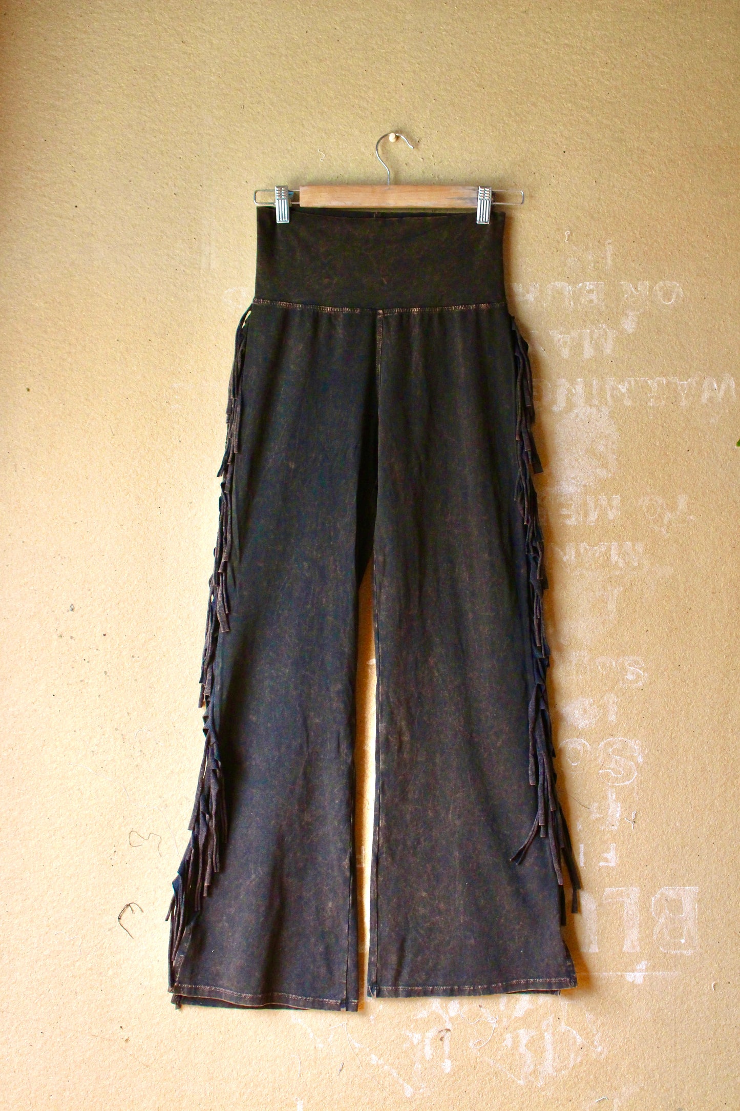 Restocked! Agave Mineral Wash -Ready To Ship - S/M/L/XL Chap Fringe Legging Semi Flares -Pants - Lounge/Yoga/Dancing/Festival wear -Made In LA, California - super soft - sturdy medium/heavy weight - 96% Cotton 4%Spandex