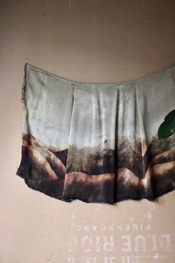 Small - Ominous Day Landscape Tapestry - Wrap skirt - MAde from Orange peel silk
