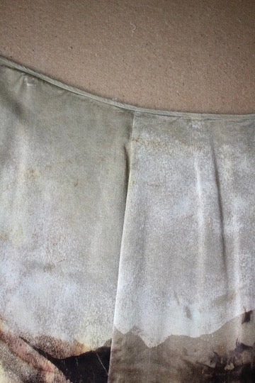 Small - Ominous Day Landscape Tapestry - Wrap skirt - MAde from Orange peel silk