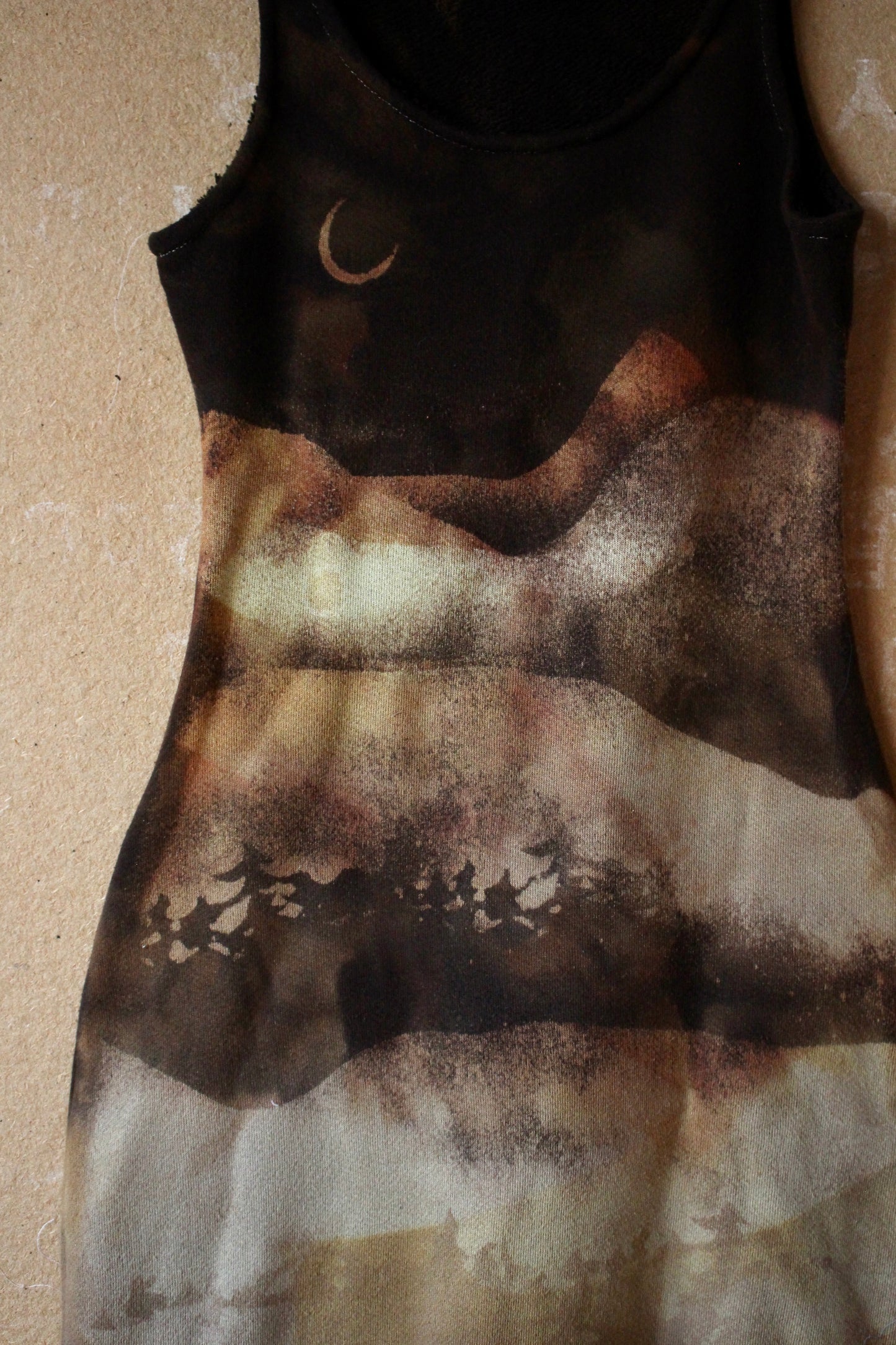 Small - Gloomy Day Tank Dress - OOAK Semi Mini dress - 100% French terry cotton - deadstock