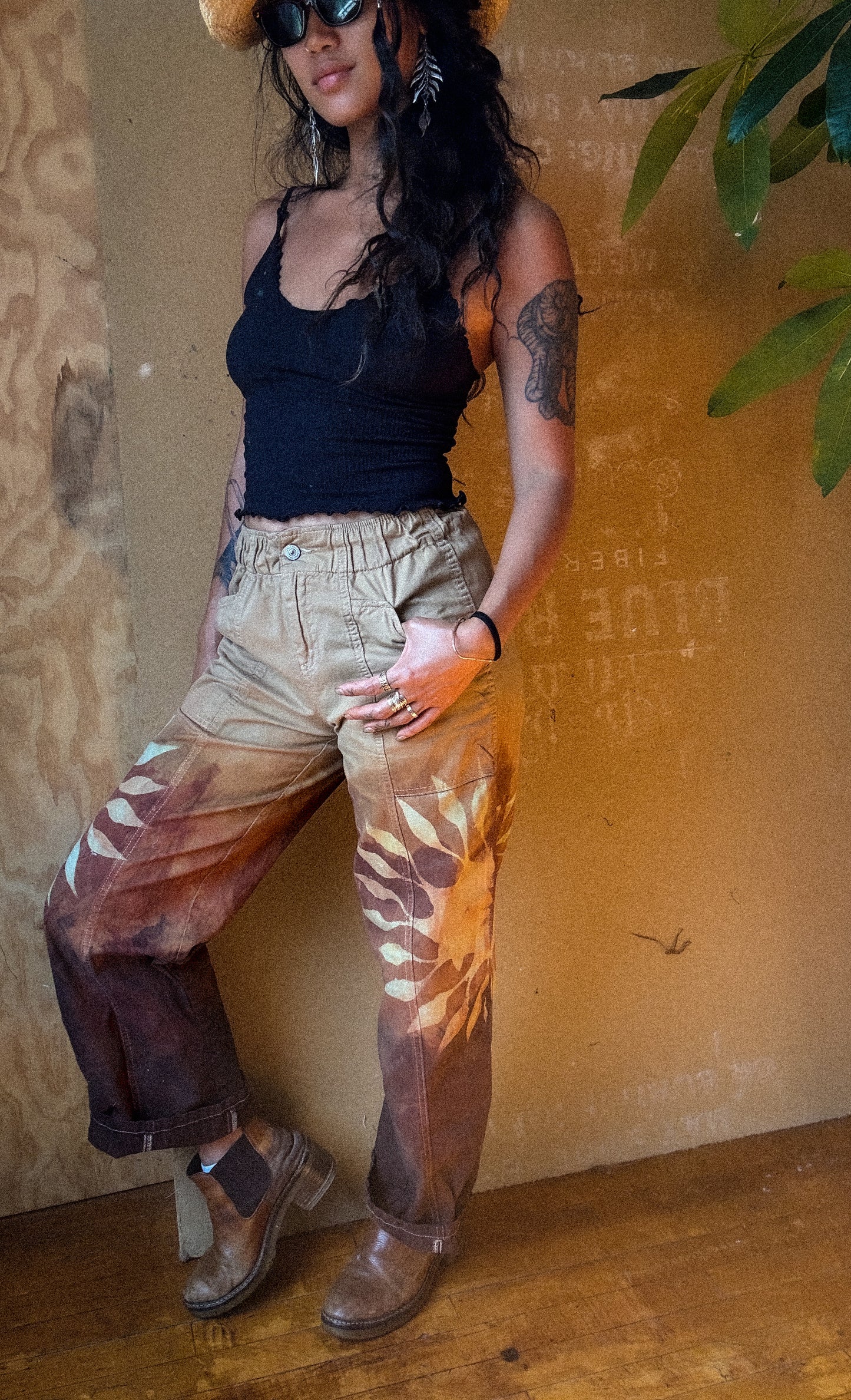 NEW! Small - Solar Pants - 100% cotton - upcycled - regenera-Zhinh OOAK