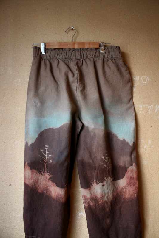 SIze 6/8 M/L - OOAK Desert Horizon Blues Pants- Stretch Waist Fits size 6 , 8