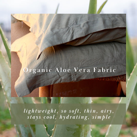 New! Organic Aloe Vera Fabric- Pillow Case Set of 2 Cases - Organic - US Standard Size -
