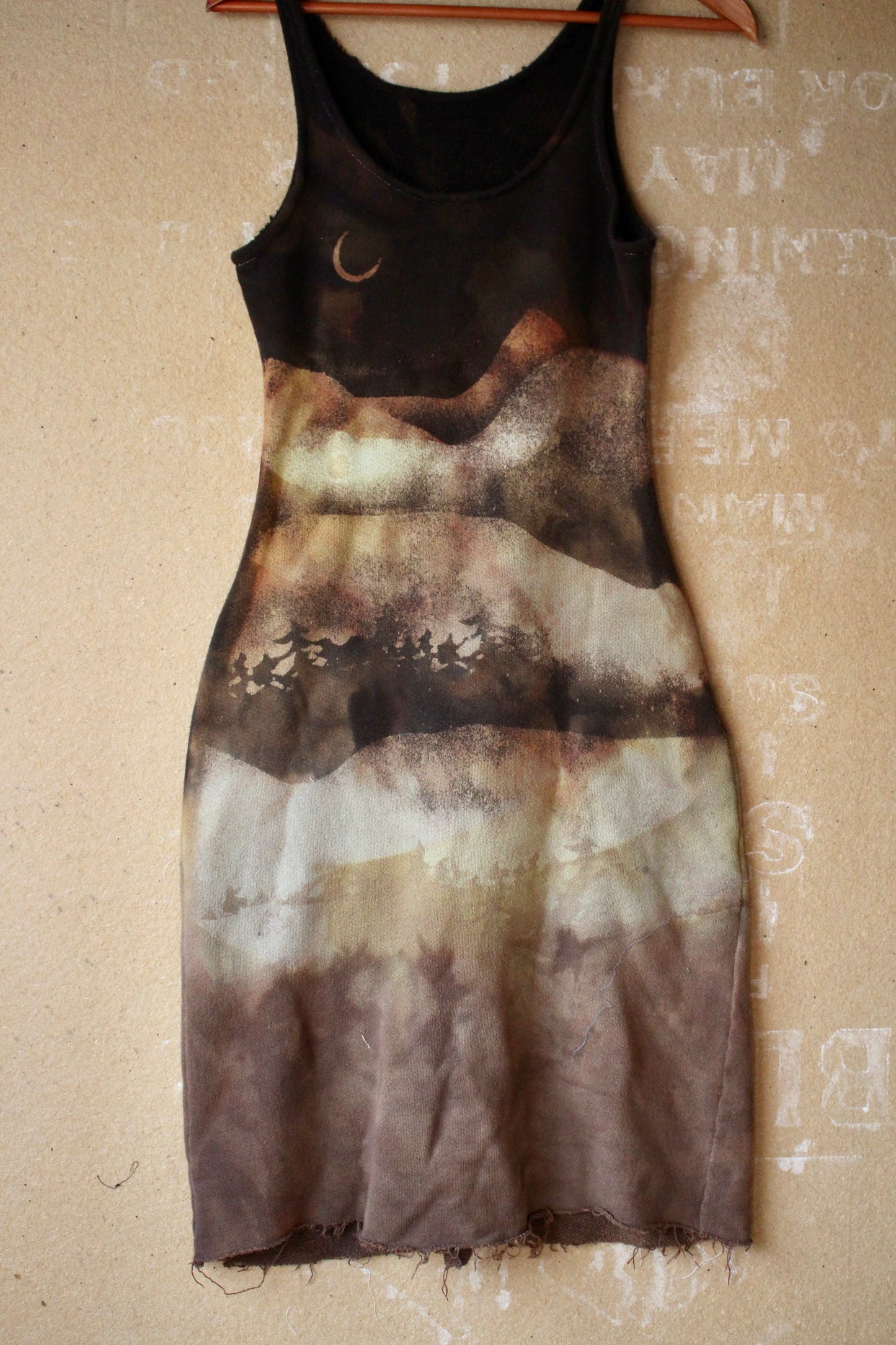 Small - Gloomy Day Tank Dress - OOAK Semi Mini dress - 100% French terry cotton - deadstock
