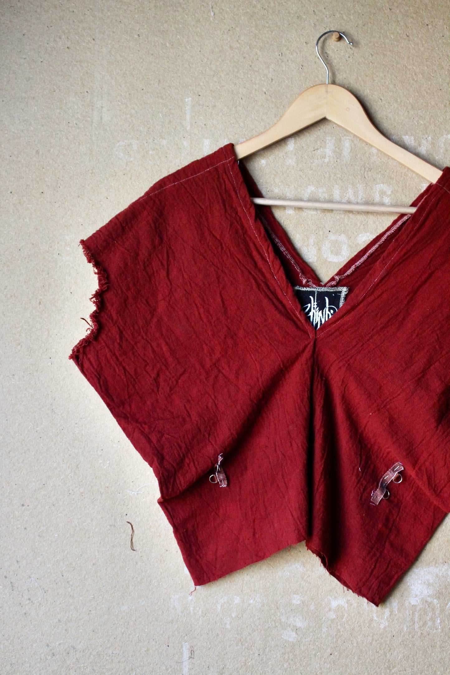 RTS - Petite (XS/S/M) The Bleed Henka Top - Organic Rain fed hand woven Kala Cotton- Hand dyed