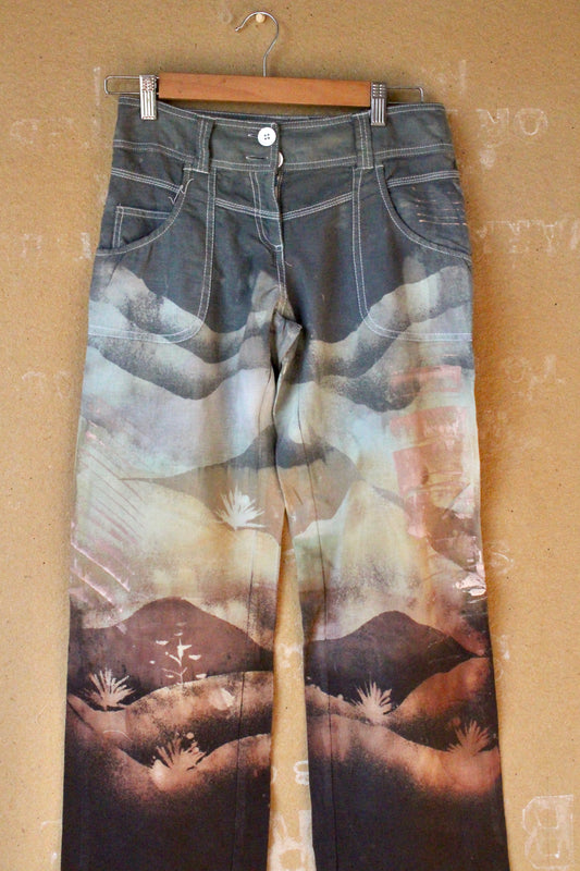 New! Size 4 - High Desert/Mountain Linen Pants - Ready to Ship