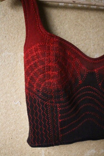 XS-Small - Charcoal Embers Continuum Corset Top - 100% thick heavy weight cotton french terry - Deadstock -Regenera-zhinh