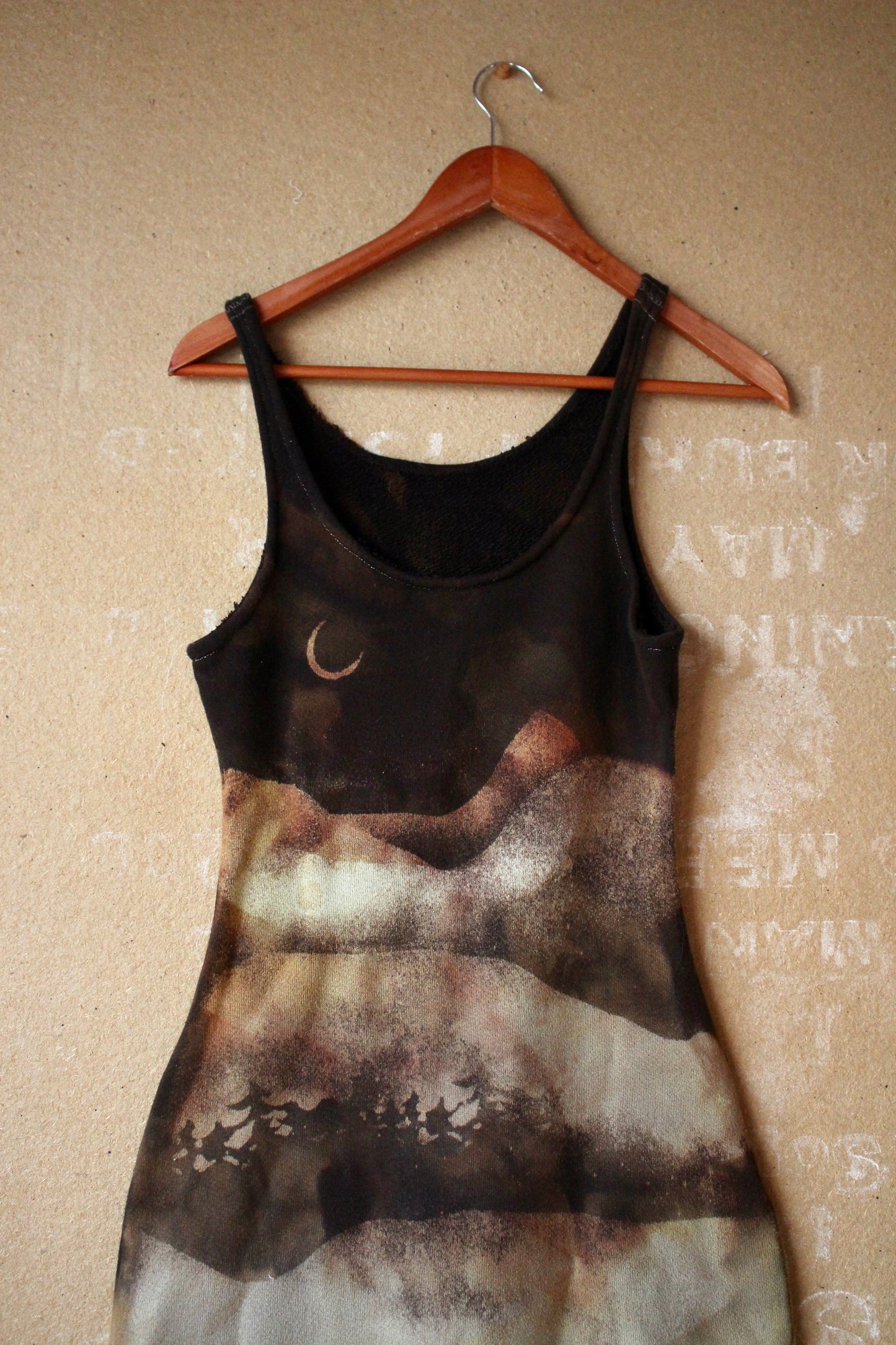 Small - Gloomy Day Tank Dress - OOAK Semi Mini dress - 100% French terry cotton - deadstock