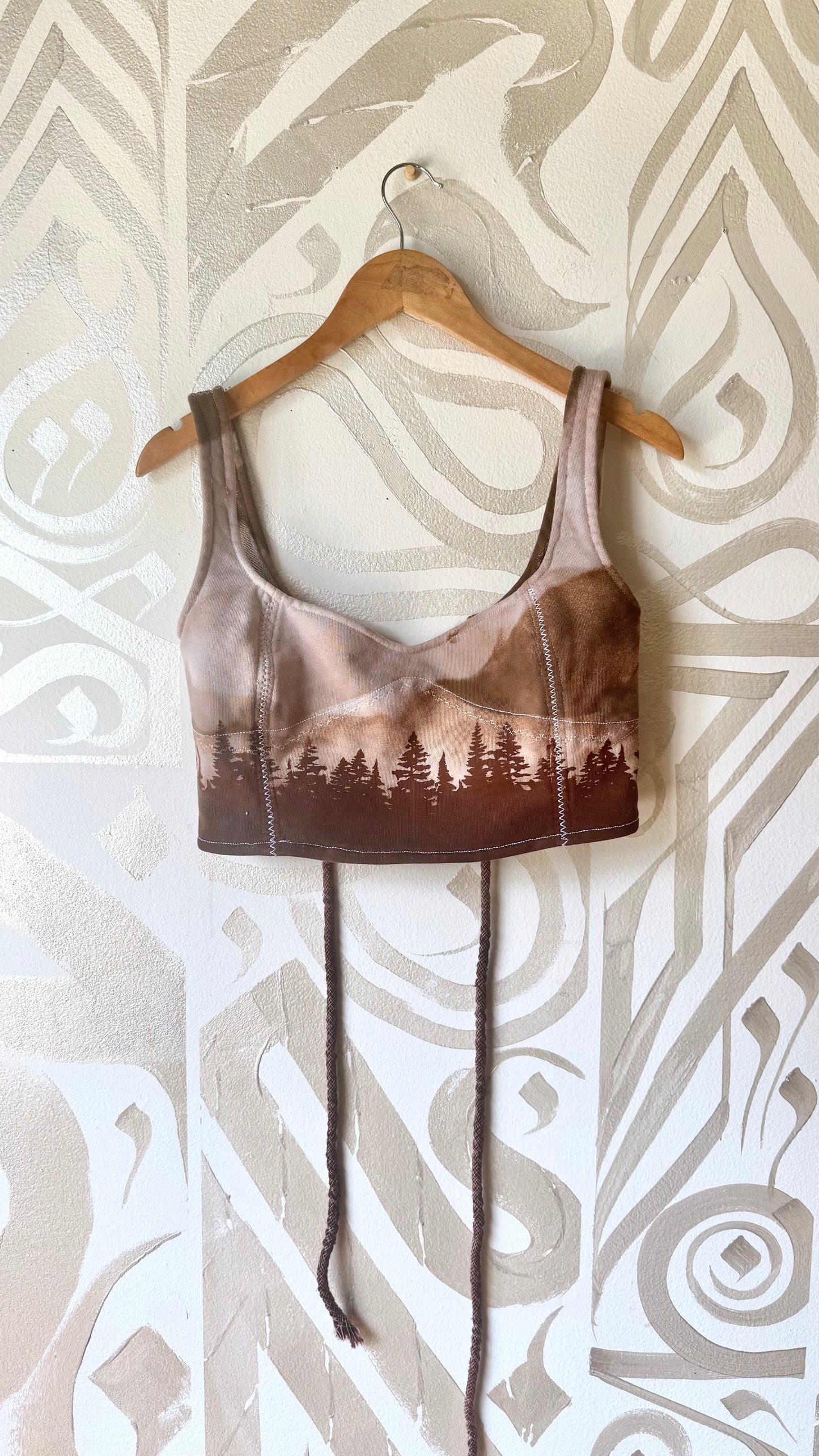 MTO slot - Mauve Dusty Blush pink Forest Corset Bustier Top - XS - XL