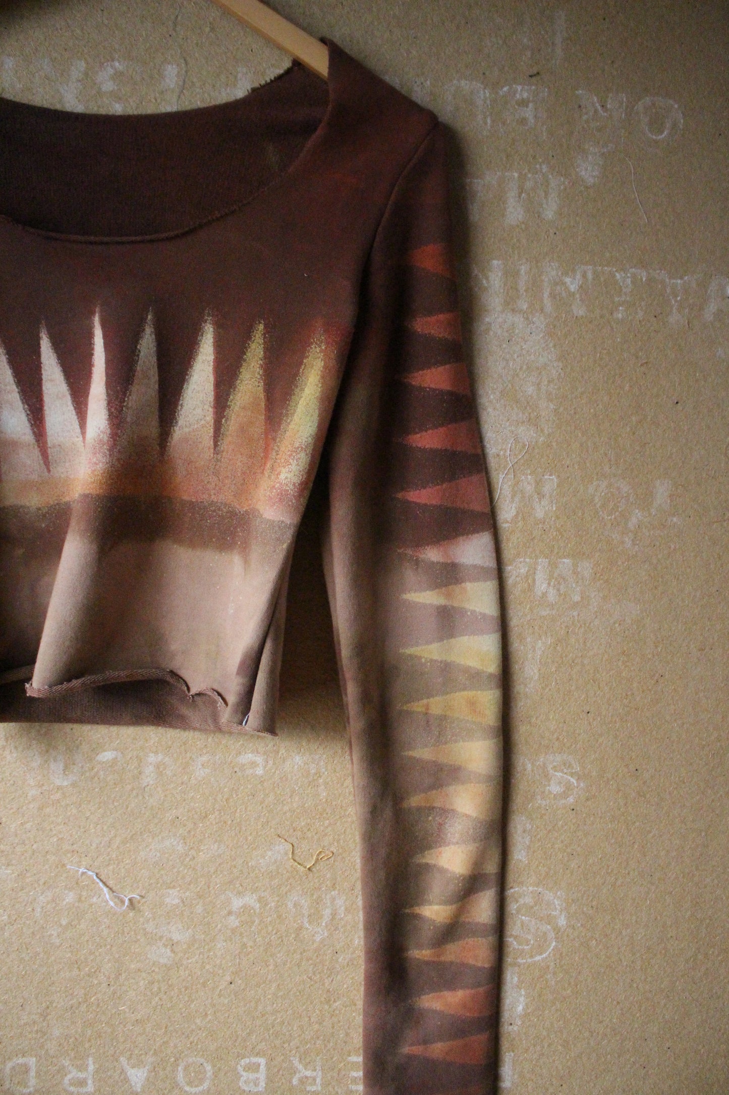 XS/S - Mountainous Long Sleeve Top - 100% Smooth soft thick heavy weight Cotton French terry - Deadstock