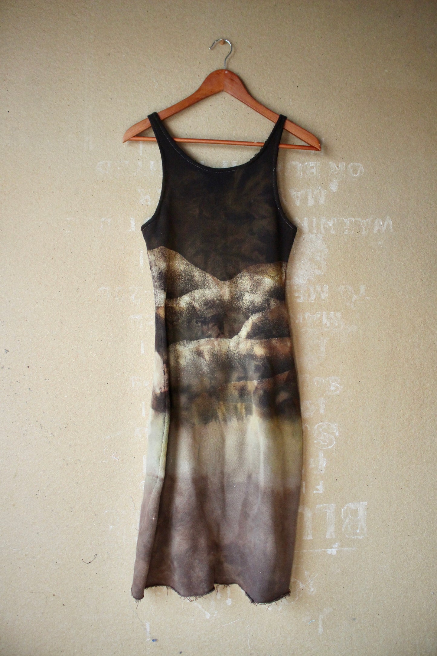 Small - Gloomy Day Tank Dress - OOAK Semi Mini dress - 100% French terry cotton - deadstock