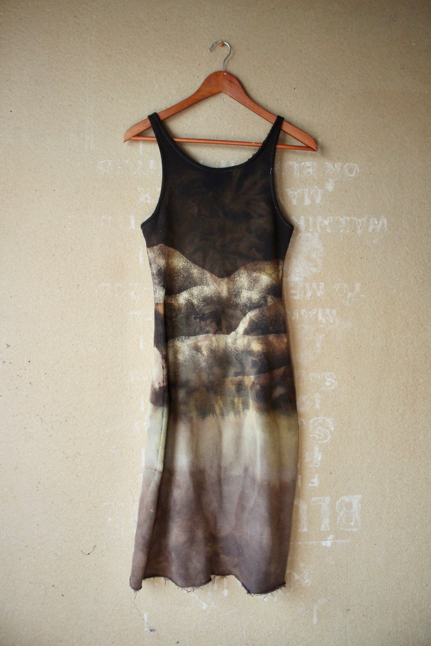 Small - Gloomy Day Tank Dress - OOAK Semi Mini dress - 100% French terry cotton - deadstock