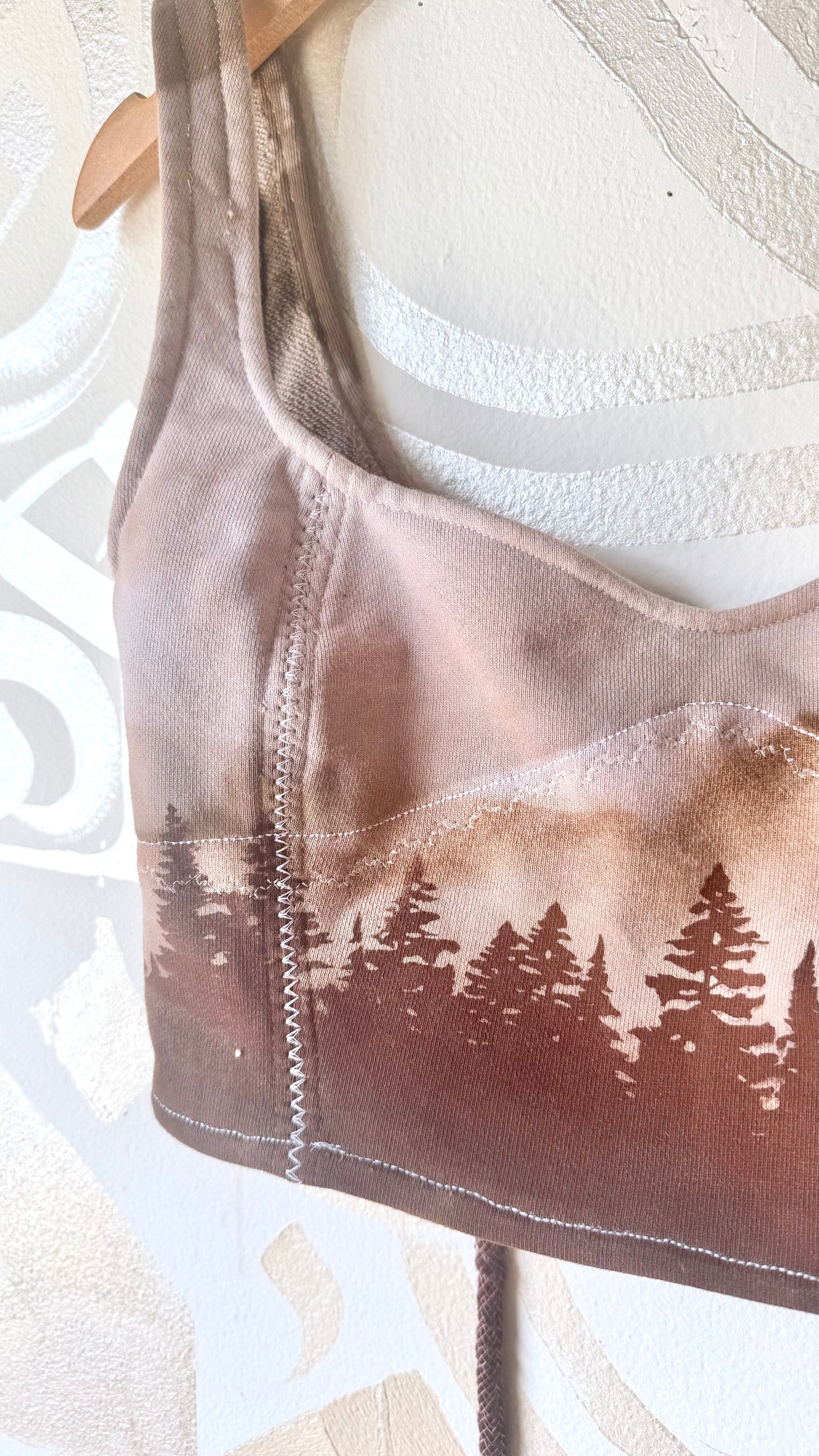 MTO slot - Mauve Dusty Blush pink Forest Corset Bustier Top - XS - XL