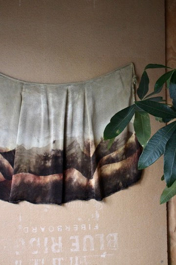 Small - Ominous Day Landscape Tapestry - Wrap skirt - MAde from Orange peel silk