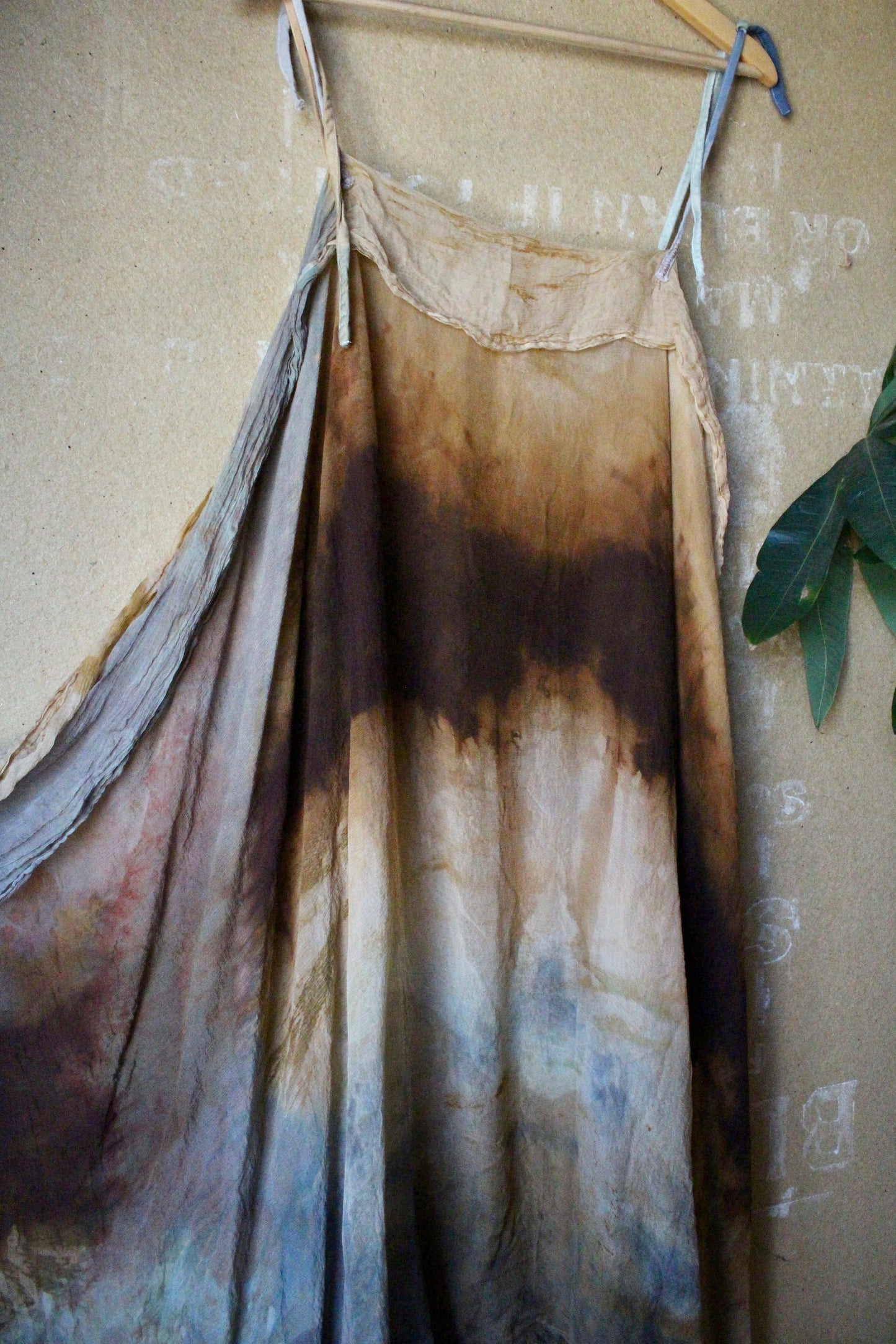 Free Size - Expanse Cover up Dress- 100% Dead stock Silk Chiffon - Hand dyed - Adjustable straps- winged-