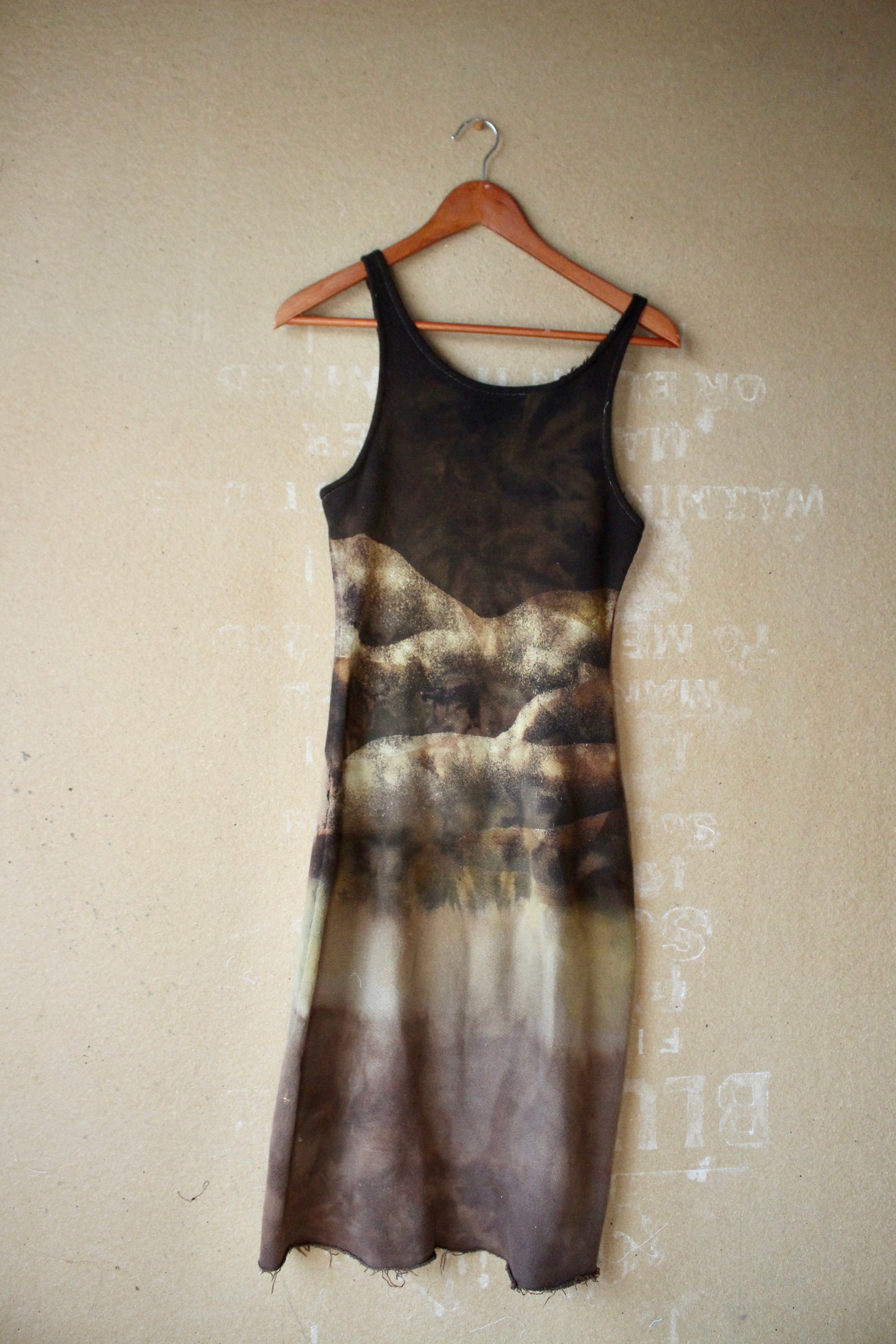 Small - Gloomy Day Tank Dress - OOAK Semi Mini dress - 100% French terry cotton - deadstock