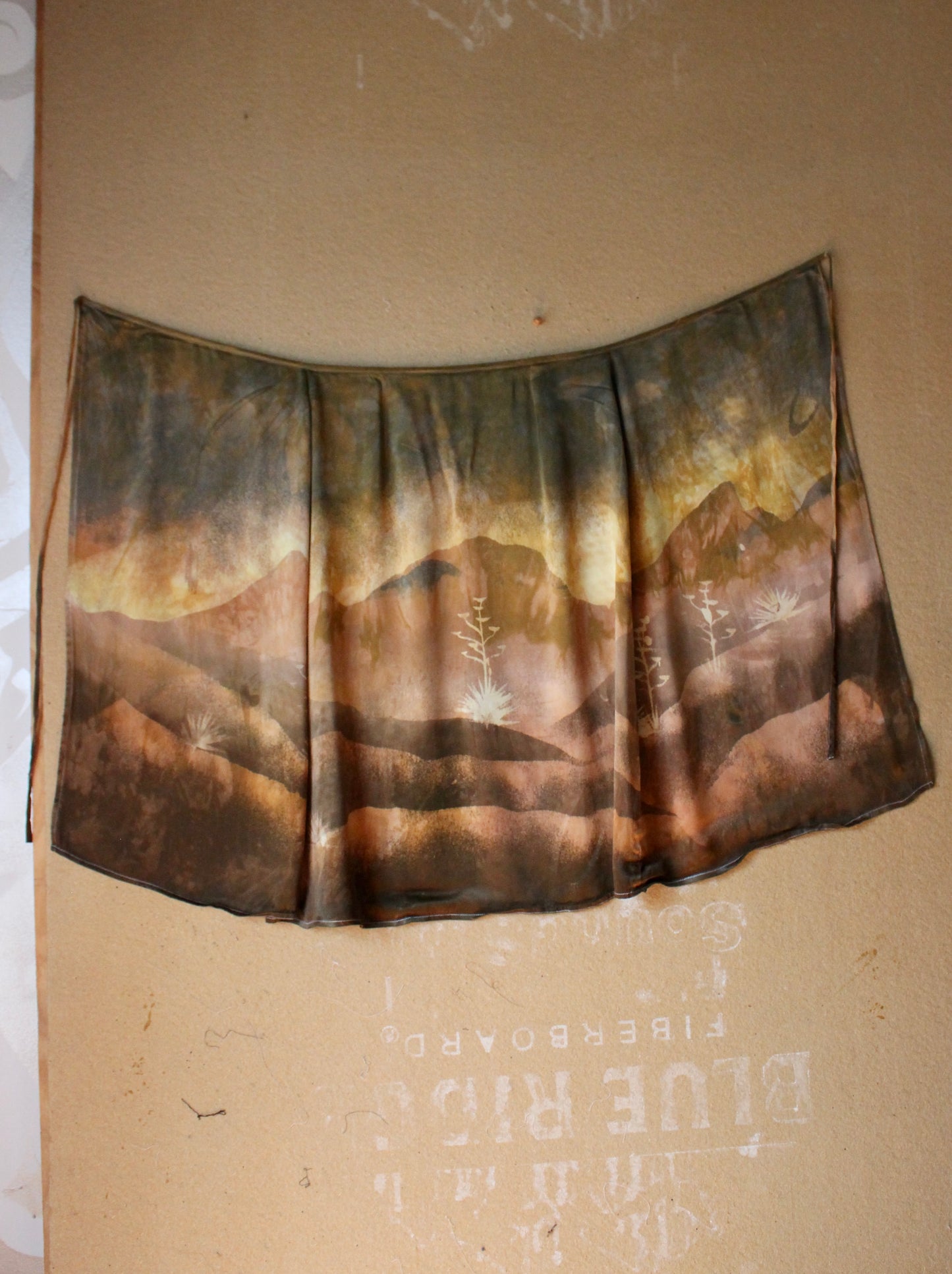 S/M - Harvest Mountains- Tapestry wrap skirt - Orange peel silk wrap skirt