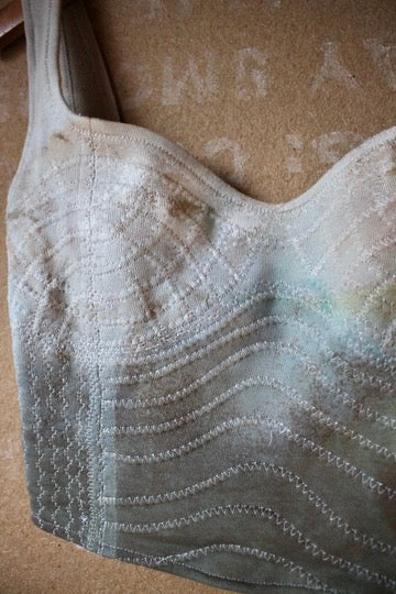 Small -The Garnierita Continuum Corset Top - Full Length- RTS - Sewing Machine Hand guided stitch details