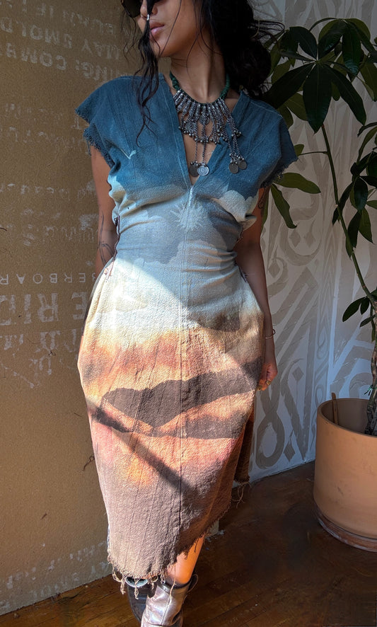 New! 2 Ready to ship XS/S/M - Short - Mountain Hike Henka Dress - 100% Medium Sturdy Cotton gauze - This is a smaller Henka dress -Fits XS/S/M