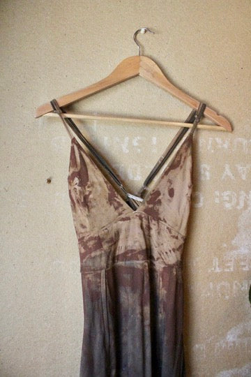 Large- OXIDATE Slit Dress 5- Made from Bamboo/Cotton/Spandex - Short length (dress for 5.5ft and shorter ) Hand painted - hand dyed & heat set