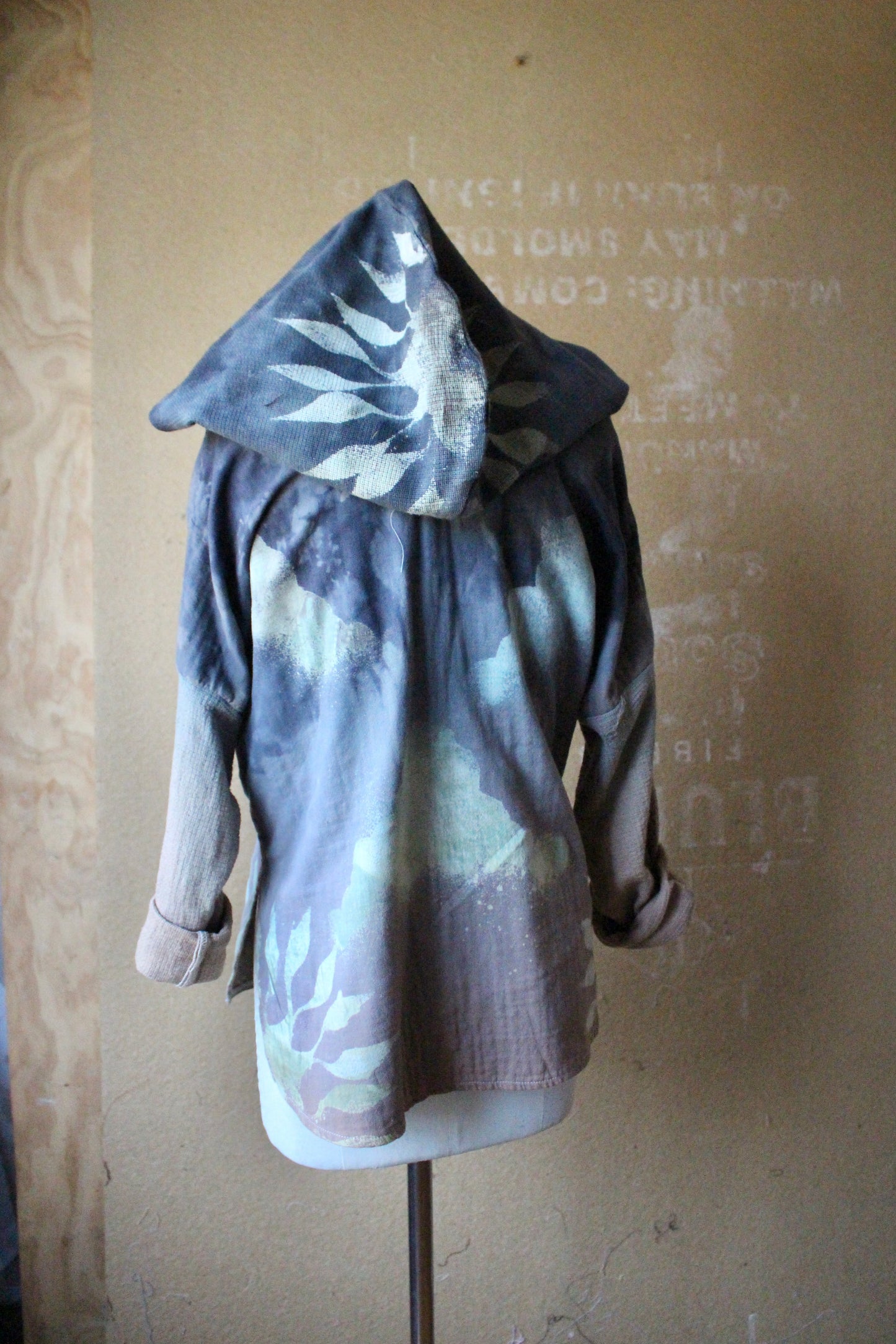 Small - Cloudy Daze Hoodie - Oversized SLouchy Longsleeve Sweatshirt- GIANT Hood- OOAK - Limited edition - 100%Cotton Triple layered heavyweight Gauze - 100%Cotton Open weave Cotton-