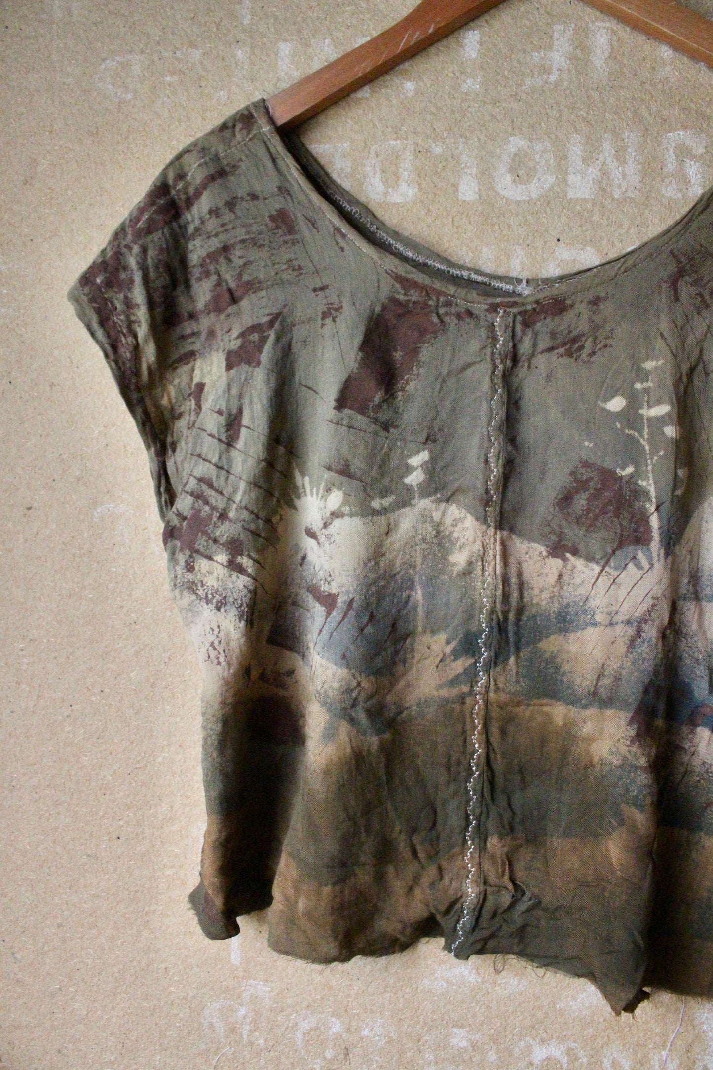 New! Small - Oxidate T shirt collection - Super Light weight Airy 100 % cotton- deadstock Slightly Cropped T- shirt- ready to ship