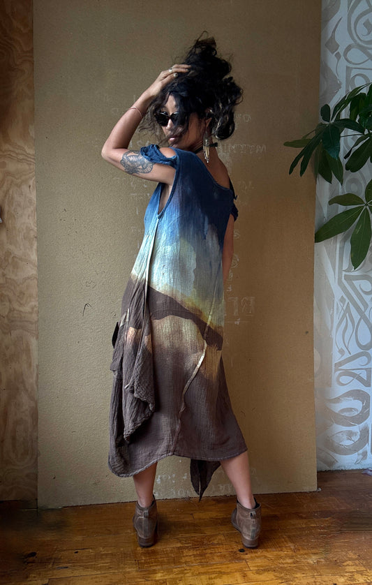 Midnight in The Ozarks Dress -OOAK Dress - Fits many sizes (S/M/L/XL) - Pocket - Truly super unique sewing patttern