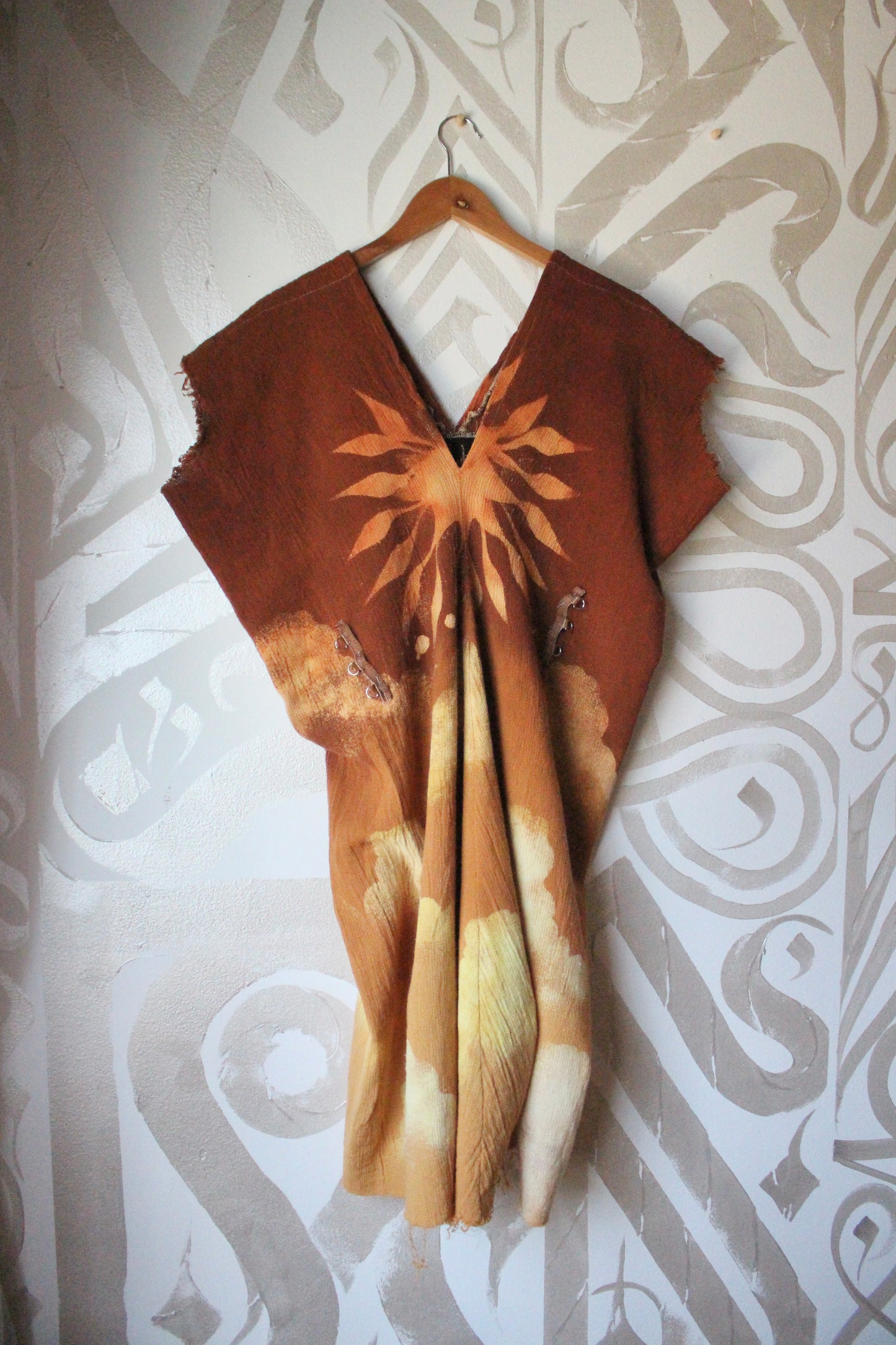 Petite(Fits XS/S/M) - RISE N SHINE Sun Dress- Mini Henka Dress- deadstock fabric - 100% open weave cotton - tie back transformable cinch waist