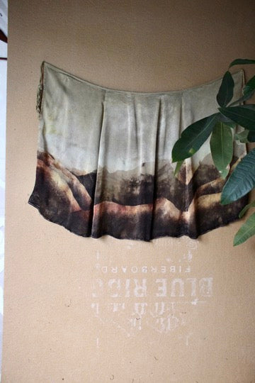 Small - Ominous Day Landscape Tapestry - Wrap skirt - MAde from Orange peel silk