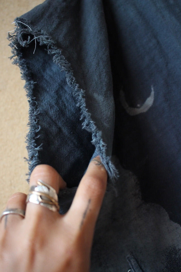 S/M/L/XL - OOAK - The thick Blanket Henka Dress - CLoudy blue skies Henka Dress - -Tie back Heavy heavy weight cotton gauze - 100% Cotton GAuze - 3 layered cotton gauze - Perfect for camping - like a blanket HEnka