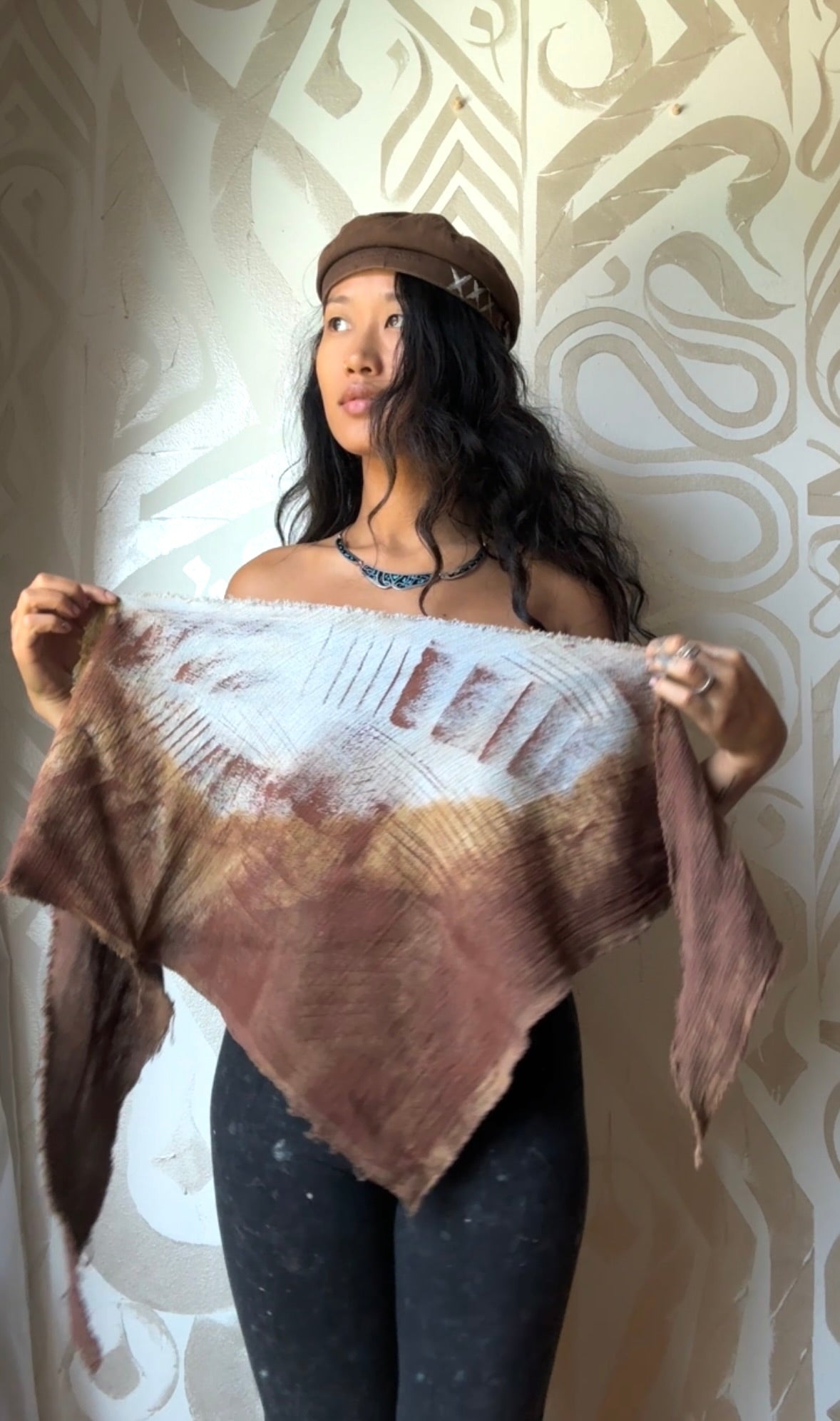 OXIDATE- Oversized Bandana Scarf Bandeau/head scarf -Free size -2 in stock Hand painted/dyed/screenprint ink- deadstock fabric - 100% open weave cotton