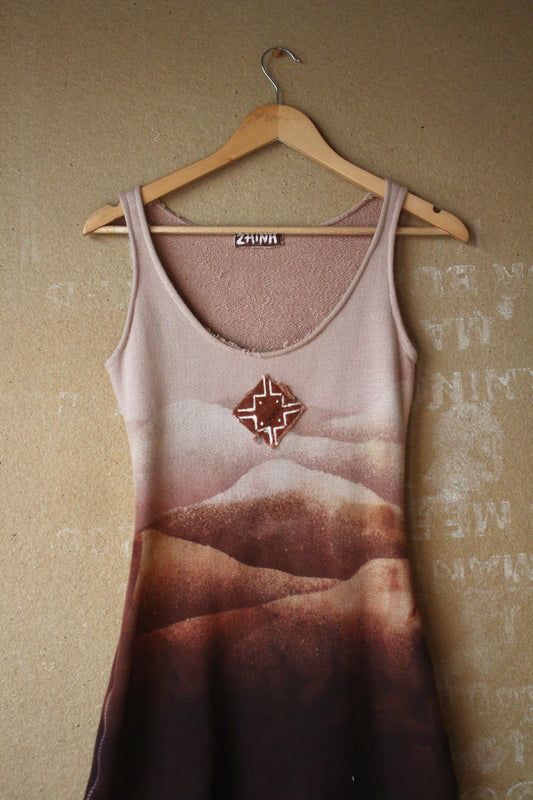 Small Mini Dress - Mauve Serenity Landscape mini Dress - OOAK - Soft 100% french terry -light-medium weight- THIS IS A SUPER MINI DRESS ( oversized top ) ahahha