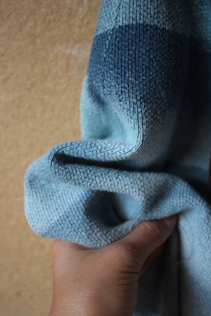 Small - Blue Ridge Mountains Dress - Side slits - Tie Back - Made from 100% Heavy weight knitted cotton - Blue dreams